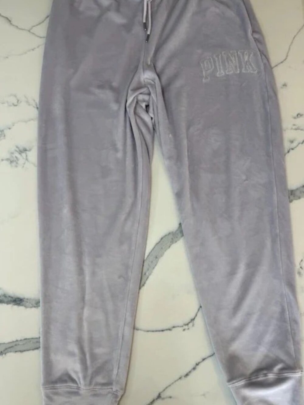 Victoria's Secret PINK Gray Velour Sweatpants L